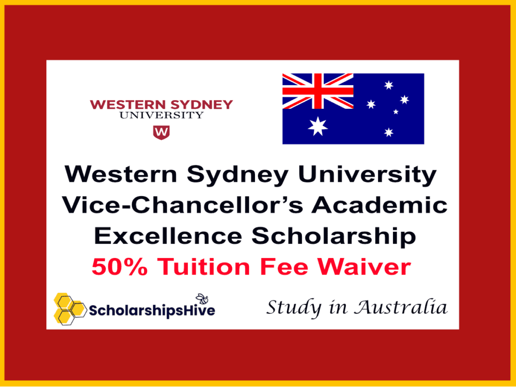 Western Sydney University Vice-Chancellor’s Academic Excellence Scholarship for International Students: 50% Tuition Fee Waiver in Australia