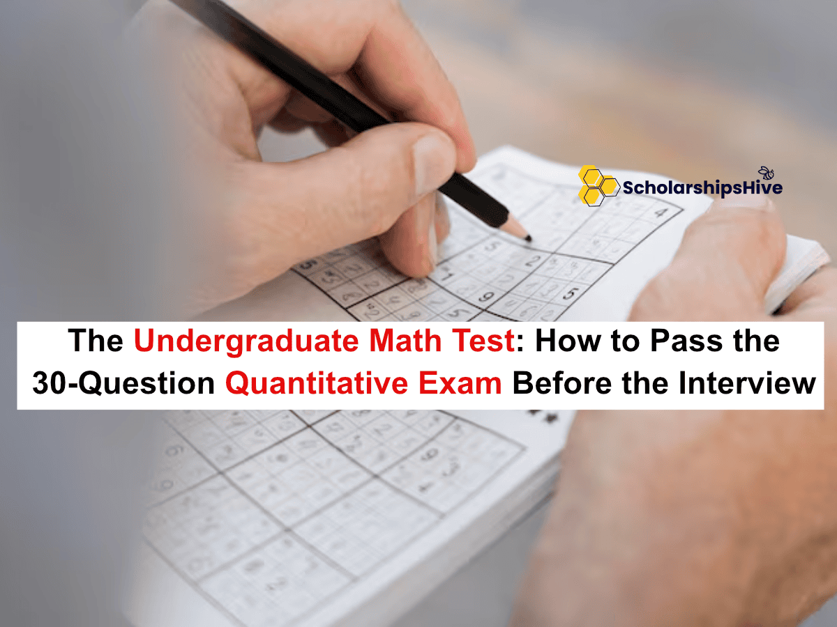 The Undergraduate Math Test: How to Pass the 30-Question Quantitative Exam Before the Interview, Turkey