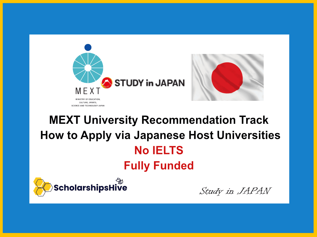 MEXT University Recommendation Track How to Apply via Japanese Host Universities