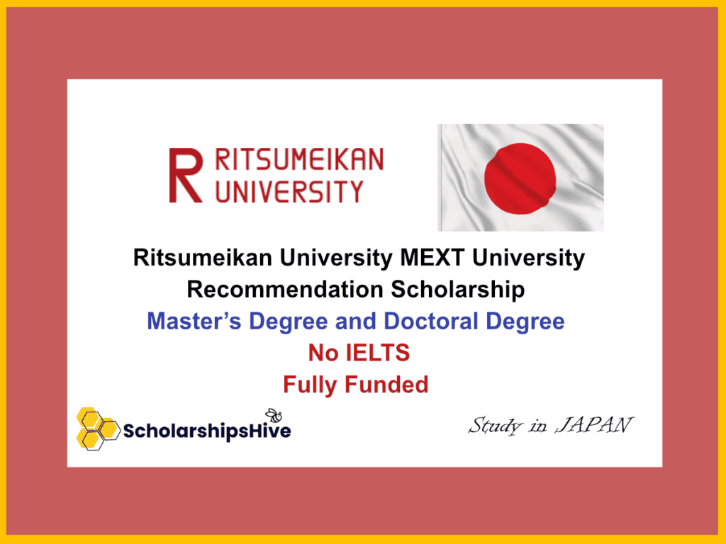 Ritsumeikan University MEXT University Recommendation Scholarship Japan